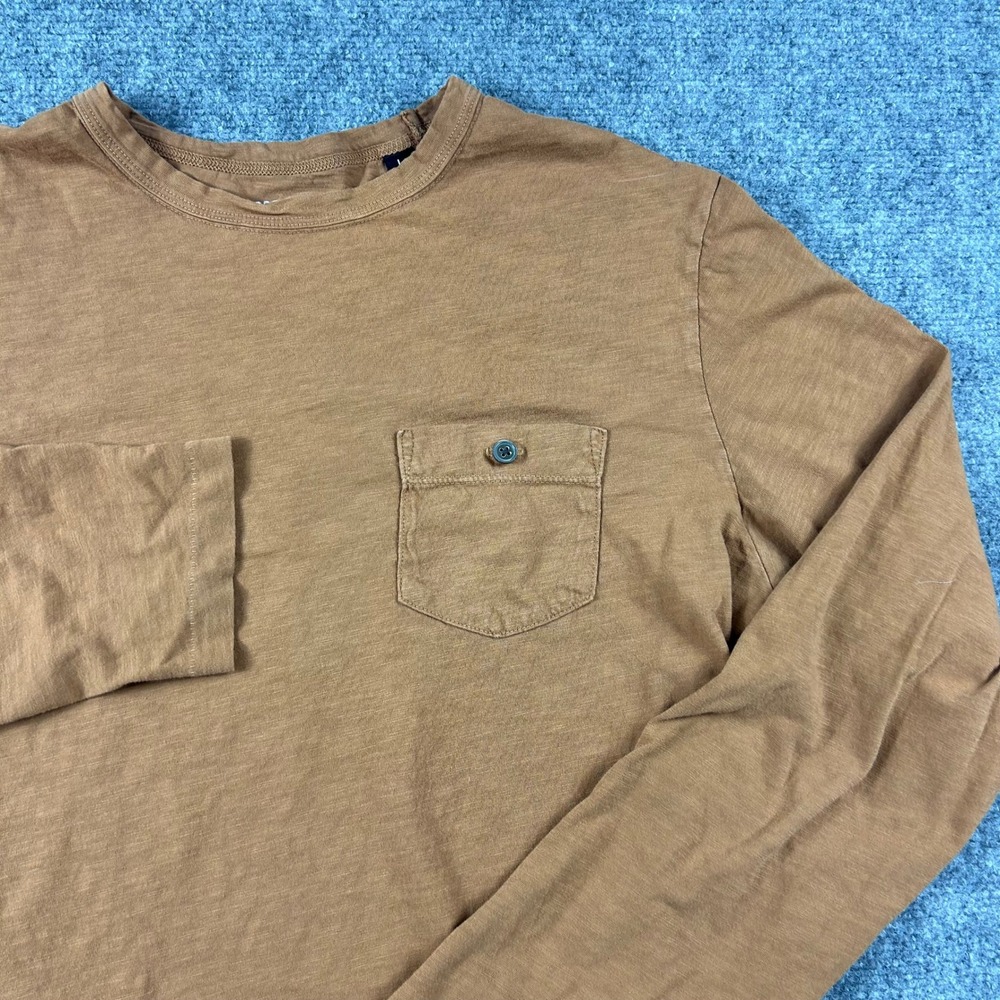 Todd Snyder Pocket T-Shirt Mens L Brown Long Sleeve Slub Cotton Crew Neck - Picture 4 of 9